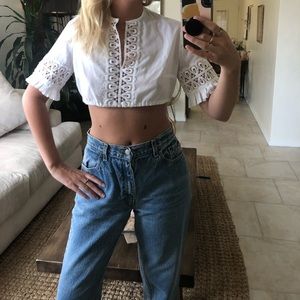 Vintage 1970s white crop top!